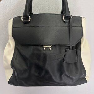 Large Karen Millen Black and Cream Satchel